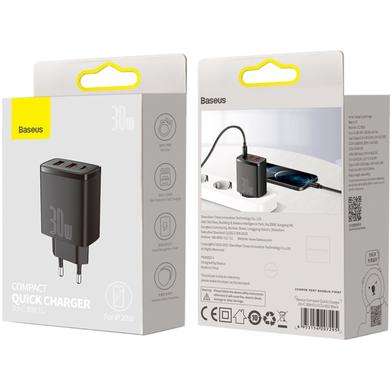 Baseus Compact Quick Charger 2U+C 30W EU Black