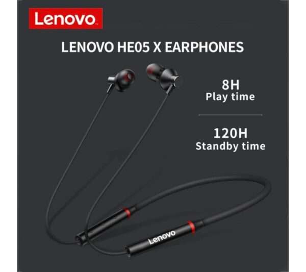 Lenovo HE05X Bluetooth Neckband Earphone Black