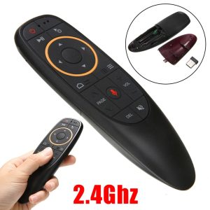 Air Mouse Remote Control, 2.4 GHz Wireless Voice Remote Control with IR Learning, Wireless Connection via USB Receiver Up to 10m for Smart TV PC Laptop Projector