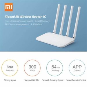 Mi WIFI Router 4C Easy Setup 64MB RAM 2.4G 300Mbps 4 Antennas Wireless Routers Global Version