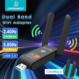 Doomhot USB WiFi Adapter 1200Mbps Dual Band 2.4/5.8 GHz Wireless Network External Receiver USB3.0 Wi-Fi Wireless Network Card 802.11ac LAN Adapter